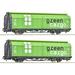 Roco 6600114 2dílná sada posuvných nástěnných vozů Green Cargo