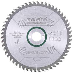Metabo multi cut - professional, 216x30, Z60 FZ/TZ, 5°neg. 628083000 tvrdokovový pilový kotouč 216 x 30 x 1.8 mm Počet zubů (na palec): 60 1 ks