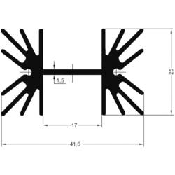 TRU COMPONENTS 1586625 TC-V8511Y-203 lisovaný chladič 4 K/W (d x š x v) 50.8 x 41.6 x 25 mm TO-220 , TOP-3 , SOT-32