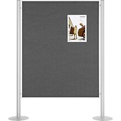 magnetoplan prezentační stěna SET 1 (š x v) 134.5 cm x 180 cm plsť šedá oboustranně použitelné, nástěnka 1101001