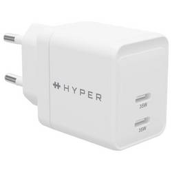 Targus HyperJuice síťový adaptér / napájení, 2x USB-C®, 35 W, bílá
