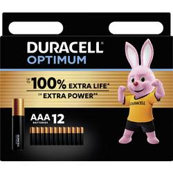 Duracell Optimum mikrotužková baterie AAA alkalicko-manganová 1.5 V 12 ks