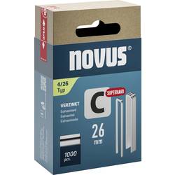 Novus Tools 042-0804 sponky s úzkým hřbetem Typ 4 1000 ks Rozměry (d x š) 26 mm x 6.1 mm