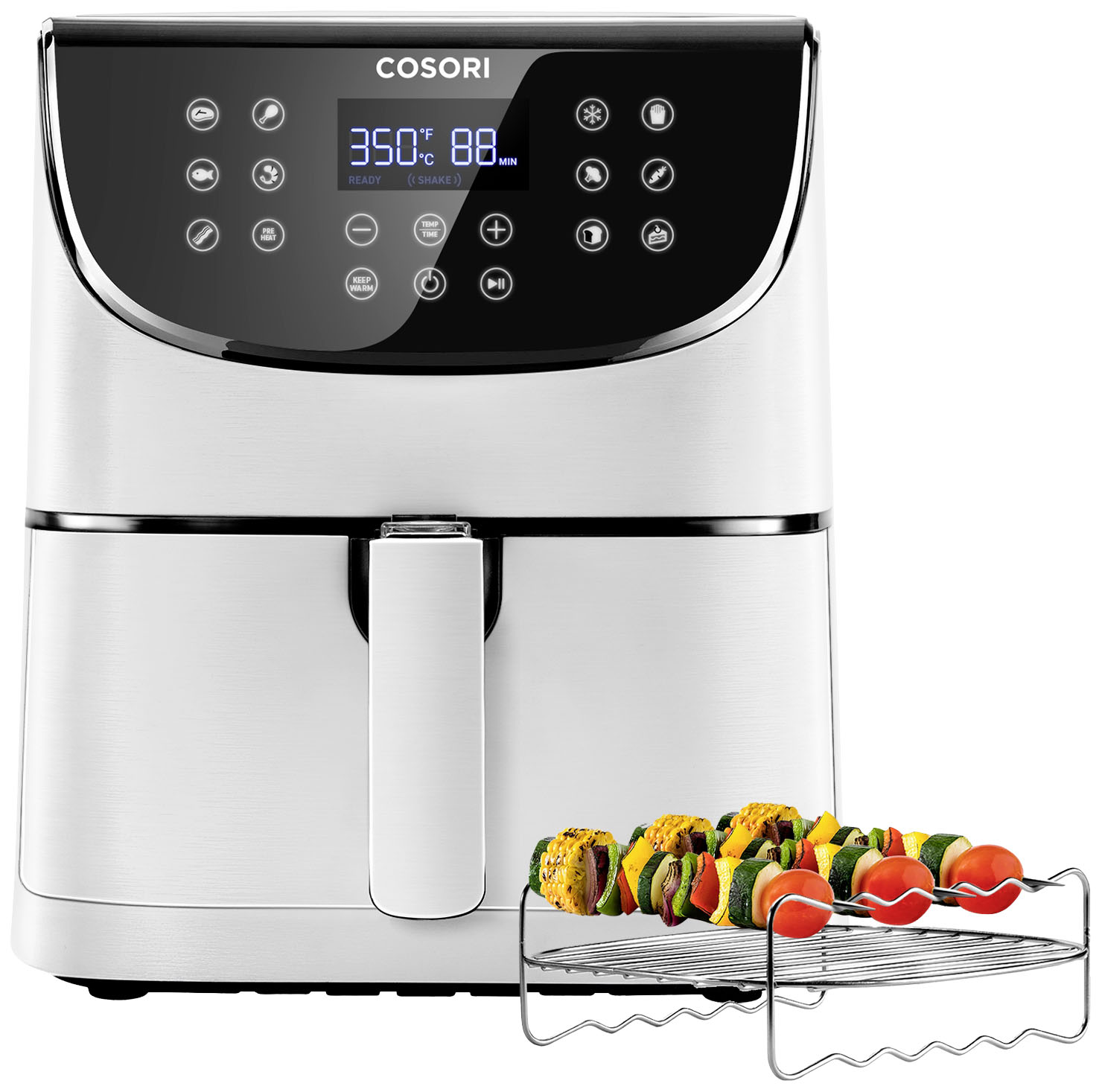 Cosori CP158-AF-RXW horkovzdušná fritéza, 5.5 l, 1700 W, nepřilnavý povlak, bez BPA, s displejem, funkce časovače, ochrana proti přehřátí, bílá