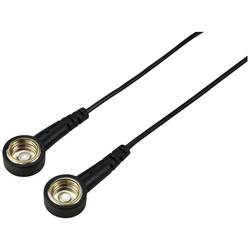 TRU COMPONENTS TC-12356296 ESD zemnicí kabel černá 2.40 m tlačítko 10 mm, tlačítko 10 mm