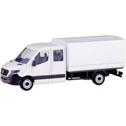 Herpa 013499 H0 model nákladního vozidla Mercedes Benz Sprinter Dvojkabine s tritkou, bílá