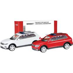 Herpa 013109-002 H0 model osobního automobilu Volkswagen Tiguan s výstražnými pruhy, červená a bílá