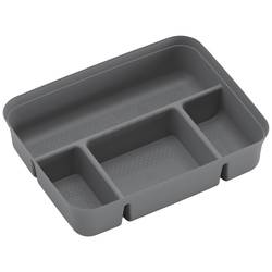 KIS 244600 vkládací krabice , K Latch, stohovatelné, (š x v x h) 355 x 85 x 265 mm, šedá, 1 ks