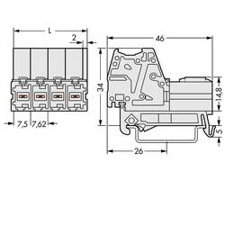 WAGO 831 zásuvkový konektor na kabel 3, rozteč 7.62 mm, 831-3203/007-000, 48 ks