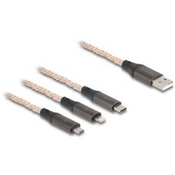 Delock USB kabel USB 2.0 USB-A zástrčka, USB-C ® zástrčka, USB Micro-B zástrčka, Apple Lightning konektor 1.20 m transparentní 88158