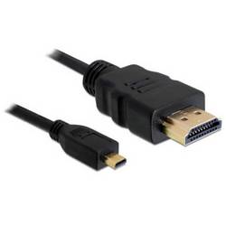 Delock HDMI kabel Zástrčka HDMI-A, Zástrčka HDMI Micro-D 2 m černá 82664 4K UHD, pozlacené kontakty HDMI kabel