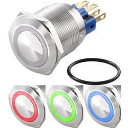 TRU COMPONENTS TC-7494644 tlačítkový spínač antivandal 250 V/AC 3 A 1x vyp/zap s aretací červená, zelená, modrá, RGB IP65 1 ks