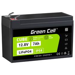 Green Cell CUBE LiFePO4 speciální akumulátor Li-Fe-Pol blok plochá zástrčka Li-Ion 12.8 V 7 Ah