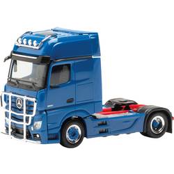 Herpa 311533-005 H0 model nákladního vozidla Mercedes Benz dvouosý tahač Actros Gigaspace Soloh s třmenem a blatníkem, enciánově modrý