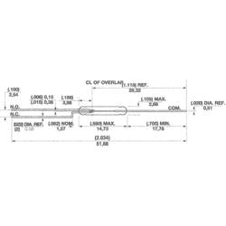 Hamlin MDRR-DT MDRR-DT, jazýčkový kontakt, 1 přepínací kontakt, 175 V/DC, 0.25 A, 5 W, Délka baňky:14.73 mm