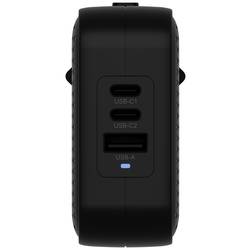 HYPER HyperJuice® 70W USB-C cestovní nabíječka, GaN, s adaptérem pro Evropu, s britským adaptérem, s americkým adaptérem, 1x USB A , 2x USB-C®, 70 W, Dodávka