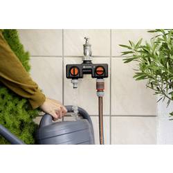 GARDENA 8193-20 plast 2cestný rozdělovač rychlospojka, 30,3 mm (1) vnitřní závit, 24,2 mm (3/4) vnitřní závit s regulačním ventilem