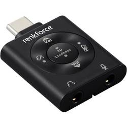 Renkforce USB-C®, audio adaptér [1x USB-C® zástrčka - 1x Mikrofon (konektor 3,5 mm), Sluchátka (konektor 3,5 mm)] RF-SGA-171