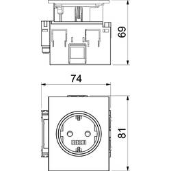 OBO Bettermann 6121004 přístrojová zásuvka (š x v) 73 mm x 82 mm 1 ks bílá
