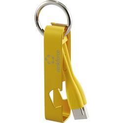 Renkforce USB kabel USB 2.0 USB-A zástrčka, USB-C ® zástrčka 0.15 m žlutá Přívěsek na klíče, Otvírák lahví RF-6721080