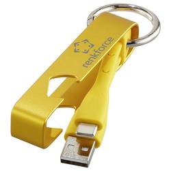Renkforce USB kabel USB 2.0 USB-A zástrčka, USB-C ® zástrčka 0.15 m žlutá Přívěsek na klíče, Otvírák lahví RF-6721080