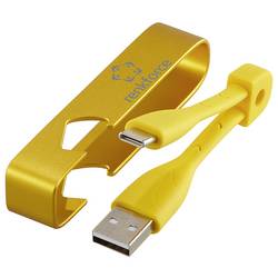 Renkforce USB kabel USB 2.0 USB-A zástrčka, USB-C ® zástrčka 0.15 m žlutá Přívěsek na klíče, Otvírák lahví RF-6721080