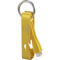 Renkforce USB kabel USB 2.0 USB-C ® zástrčka 0.15 m žlutá Přívěsek na klíče, Otvírák lahví RF-6721082