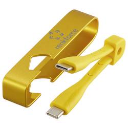 Renkforce USB kabel USB 2.0 USB-C ® zástrčka 0.15 m žlutá Přívěsek na klíče, Otvírák lahví RF-6721082