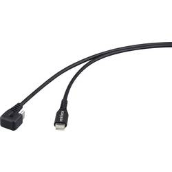 Renkforce USB kabel USB 2.0 USB-C ® zástrčka, USB-C ® zástrčka 1.00 m černá Konektor otočený o 180° RF-6721078