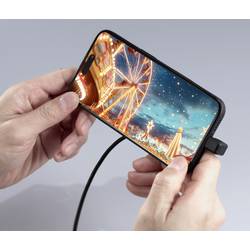 Renkforce USB kabel USB 2.0 USB-C ® zástrčka, USB-C ® zástrčka 1.00 m černá Konektor otočený o 180° RF-6721078