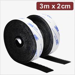 Quadrios 24CA320 pásek se suchým zipem, lepicí, háčková a flaušová část, (d x š) 3 m x 2 cm, černá, 3 m