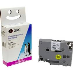 páska do štítkovače G&G 5BRTS231-TD kompatibilní náhradní Brother TZe-S231 Barva pásky: bílá Barva písma: černá 12 mm 8 m
