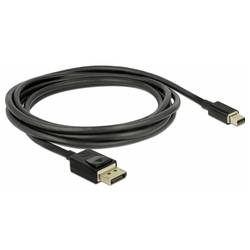Delock Mini-DisplayPort / DisplayPort kabel Mini DisplayPort konektory, Konektor DisplayPort 2 m černá 84928 pozlacené kontakty, kroucený , třížilový stíněný,
