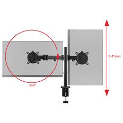 One For All Smart Dual black držák na stůl pro monitor 33 cm (13) - 81,3 cm (32) černá nastavitelná výška, Sklopný + otočný, nakláněcí