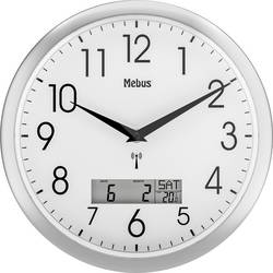 Mebus 19422 DCF nástěnné hodiny 30 cm x 3 cm, stříbrná