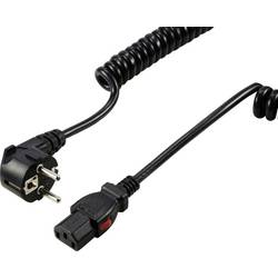 Sygonix SY-6733074 IEC kabel černá 3 m zablokovatelný , spirálový kabel