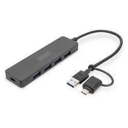 Digitus DA-70235 USB 3.0-hub s konektorem USB C černá