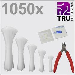 TRU COMPONENTS TC-13377616, T24CA115, stahovací pásky, bílá, odolná vůči UV záření, 1050 ks