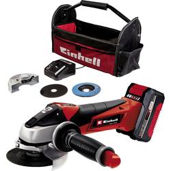 Einhell TE-AG 18/115 Li (1x4,0Ah) Power X-Change 4431134 Akumulátorová úhlová bruska akumulátor, vč. nabíječky, vč. rozbrušovacího kotouče, taška, 18 V, 4000