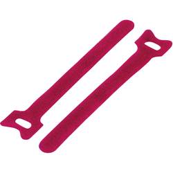 TRU COMPONENTS kabelový manažer na suchý zip ke spojování háčková a flaušová část (d x š) 210 mm x 16 mm červená 20 ks