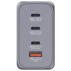 Verbatim GNC-200 GaN cestovní nabíječka, GaN, s adaptérem pro Evropu, s britským adaptérem, s americkým adaptérem, 1x USB A , 3x USB-C®, 200 W, Dodávka