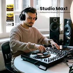 OneOdio Studio Max 1 sluchátka uzavřená (Over Ear) Bluetooth®, kabelová, Bez kabelu černá High-Resolution Audio otočná sluchátka, regulace hlasitosti,