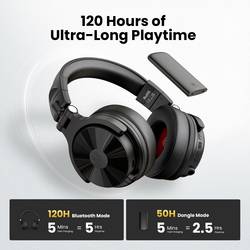 OneOdio Studio Max 1 sluchátka uzavřená (Over Ear) Bluetooth®, kabelová, Bez kabelu černá High-Resolution Audio otočná sluchátka, regulace hlasitosti,