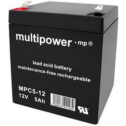 multipower MPC5-12 117740 olověný akumulátor 12 V 5 Ah olověný se skelným rounem (š x v x h) 90 x 107 x 70 mm plochý konektor 6,35 mm odolné proti více cyklům,