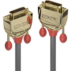 LINDY DVI kabel DVI-D 24+1pol. Zástrčka, DVI-D 24+1pol. Zástrčka 5.00 m šedá 36204 pozlacené kontakty DVI kabel