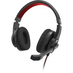 Hama PC-Office-Headset HS-USB400 V2, Stereo, Schwarz Sluchátka On Ear 00139937, černá, červená