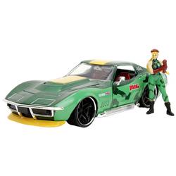 JADA TOYS model osobního automobilu Chevrolet Street Fighter 1969 Chevrolet Corvette Steingray ZL1 s figurka Cammy White hotový model Model osobního automobilu