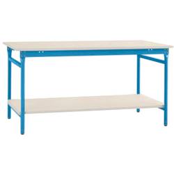 Manuflex BB5221.5012 Kompletní servírovací stolek základní stacionárně s Melamin-Platte + mezi dno, Šxhxv: 1500 x 800 x 780 mm světle modrá (RAL 5012)