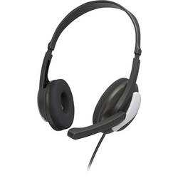 Hama PC-Office-Headset HS-P100 V2, Stereo, Schwarz Sluchátka On Ear 00139931, černá, stříbrná