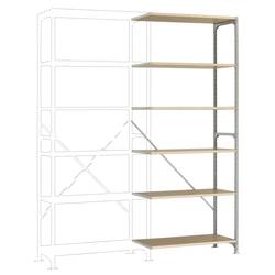 Manuflex RB1186 přístavný modul regálu oddělení , (š x v x h) 970 x 2500 x 300 mm, ocel, dřevěná podlaha, pozinkovaná